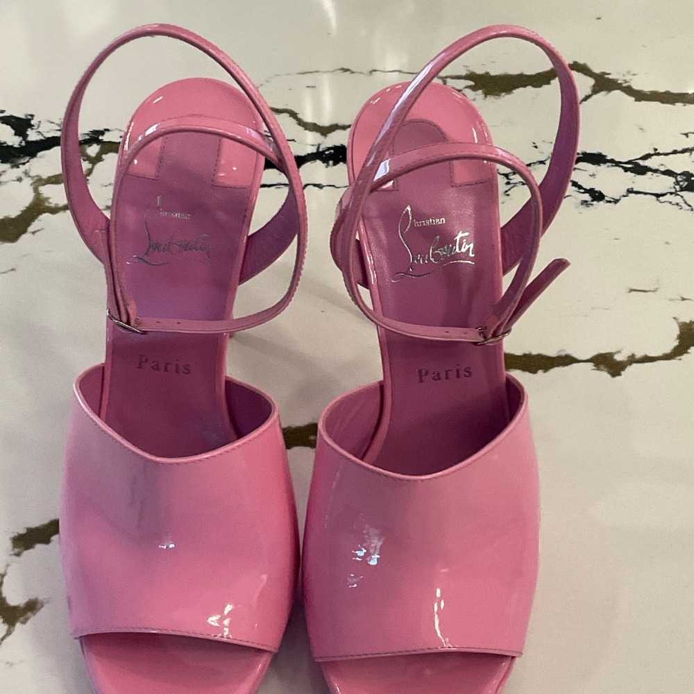 Christian Louboutin Miradona 120 Pink Ankle Strap Sandals 40 (10) - Picture 4 of 5